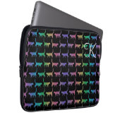 Monogram Rainbow Cats Animal Pattern Laptop Sleeve (Vorne Rechts)