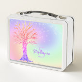 Monogram Rainbow Colors Girl Metall Brotdose (Rückseite)