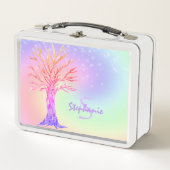 Monogram Rainbow Colors Girl Metall Brotdose (Vorderseite)