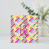 Monogram Rainbow Diagonal Lines Muster Pop Art (Stehend Vorderseite)