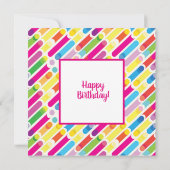 Monogram Rainbow Diagonal Lines Muster Pop Art (Rückseite)