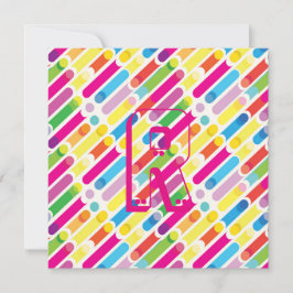Monogram Rainbow Diagonal Lines Muster Pop Art