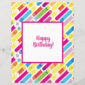 Monogram Rainbow Diagonal Lines Muster Pop Art (Rückseite)