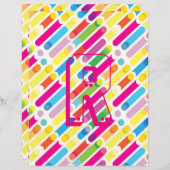 Monogram Rainbow Diagonal Lines Muster Pop Art (Vorne/Hinten)
