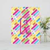Monogram Rainbow Diagonal Lines Muster Pop Art (Stehend Vorderseite)