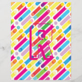 Monogram Rainbow Diagonal Lines Muster Pop Art (Vorderseite)