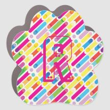 Monogram Rainbow Diagonal Lines Muster Pop Art