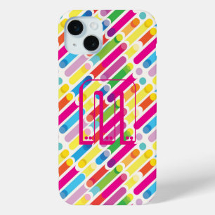 Monogram Rainbow Diagonal Lines Muster Pop Art Case-Mate iPhone Hülle