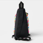 Monogram Rainbow Diagonal Lines Muster Pop Art Crossbody Bag (Rückseite)