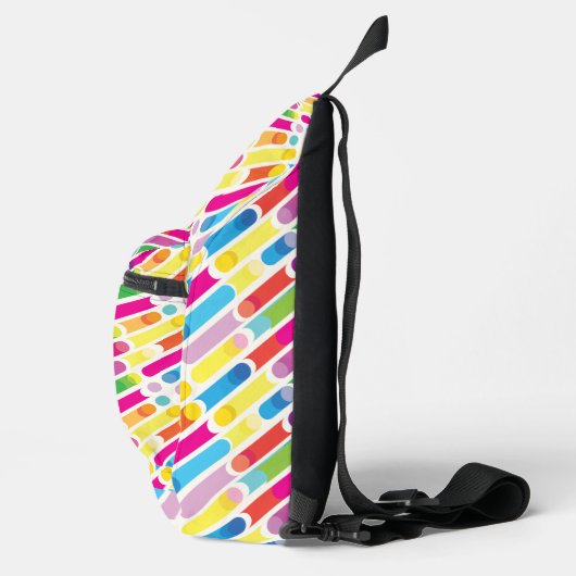 Monogram Rainbow Diagonal Lines Muster Pop Art Crossbody Bag (Rechts)