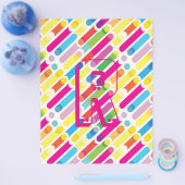 Monogram Rainbow Diagonal Lines Muster Pop Art Flyer (Einzeln)