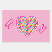 Monogram Rainbow Diagonal Lines Muster Pop Art Geschenkpapier Set (Vorderseite 2)