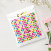 Monogram Rainbow Diagonal Lines Muster Pop Art Geschenktütchen (Versiegelt)