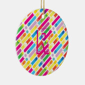 Monogram Rainbow Diagonal Lines Muster Pop Art Keramik Ornament (Rechts)
