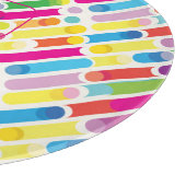 Monogram Rainbow Diagonal Lines Muster Pop Art Schneidebrett (Ecke)