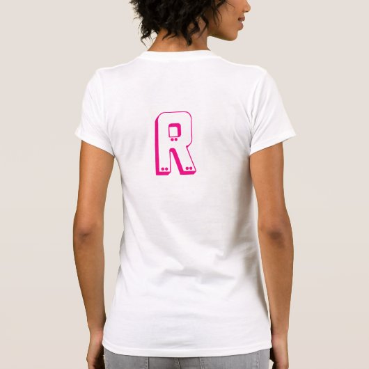 Monogram Rainbow Diagonal Lines Muster Pop Art T-Shirt (Rückseite)