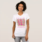 Monogram Rainbow Diagonal Lines Muster Pop Art T-Shirt (Vorne ganz)