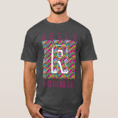 Monogram Rainbow Diagonal Lines Muster Pop Art T-Shirt (Vorderseite)