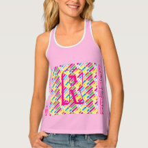 Monogram Rainbow Diagonal Lines Muster Pop Art