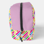 Monogram Rainbow Diagonal Lines Muster Pop Art Waschbeutel (Rechts)