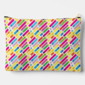 Monogram Rainbow Diagonal Lines Muster Pop Art Zubehörtasche (Rückseite)