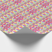 Monogram Rainbow Diagonal Lines Pattern Pop Art Geschenkpapier (Ecke)