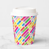 Monogram Rainbow Diagonal Lines Pattern Pop Art Pappbecher (Links)