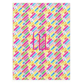 Monogram Rainbow Diagonal Lines Pattern Pop Art Tischdecke (Vorderseite)