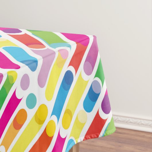 Monogram Rainbow Diagonal Lines Pattern Pop Art Tischdecke (Beispiel)