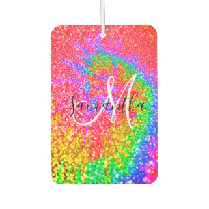 Monogram Rainbow Gefärbte Krawatte Imitats Glitzer Autolufterfrischer