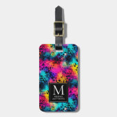 Monogram Rainbow Leopard Print Gepäckanhänger (Vorderseite vertikal)