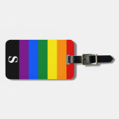 Monogram Rainbow Lesbian Gay Bisexual Transgender Gepäckanhänger (Vorderseite horizontal)
