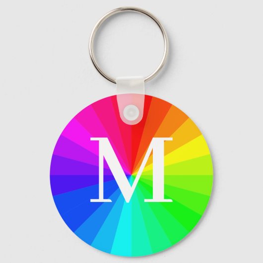 Monogram Rainbow LGBT Pride Gift Schlüsselanhänger (Vorderseite)