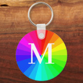 Monogram Rainbow LGBT Pride Gift Schlüsselanhänger (Vorderseite)