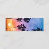 Monogram Rainbow Palm Tree Sunset Foto Personal Mini Visitenkarte (Rückseite)