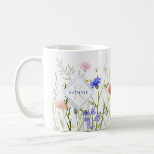 Monogram Rainbow Wild Blume Personal Kaffeetasse (Links)