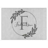 Monogram Realtor Closing Gift Cutting Board Schneidebrett (Vorderseite)