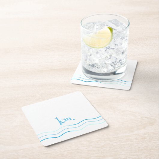 Monogram Rechteckiger Pappuntersetzer (Vor Ort)