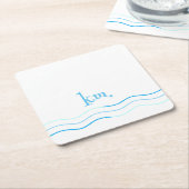 Monogram Rechteckiger Pappuntersetzer (angewinkelt)