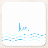 Monogram Rechteckiger Pappuntersetzer (Vorderseite)