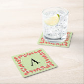 Monogram Rechteckiger Pappuntersetzer (Vor Ort)