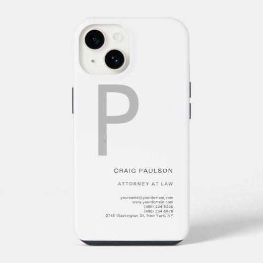 Monogram Rechtsanwalt Modern iPhone Hülle (Rückseite)