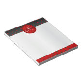 Monogram Red and Black Polka Dots Notizblock (angewinkelt)