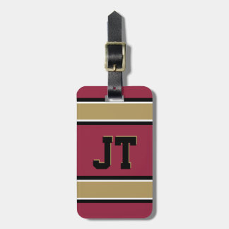 Monogram Red and Gold Sport Strips Gepäckanhänger