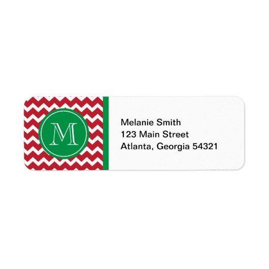 Monogram Red and Green Zickzack Holiday Weihnachte (Vorne)