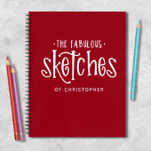 Monogram Red Artist Sketchbook Notizblock
