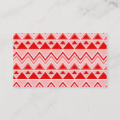 Monogram Red Aztec Andes Tribal Mountains Triangle Visitenkarte (Rückseite)