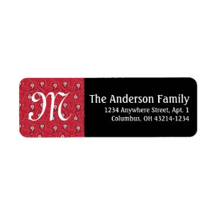 Monogram Red Bandana Rücksendeadresse
