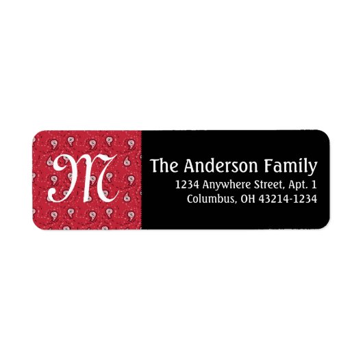 Monogram Red Bandana Rücksendeadresse (Vorne)