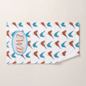 Monogram Red Bird Bluebird Badhandtuch Set (Handtuch)